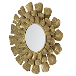 Зеркало круглое настенное в металлической раме Sunny Golden Petals варинант исполнения - 2 | Loft Concept в Брянске