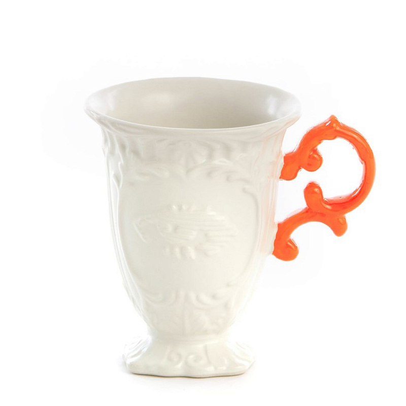 Кружка Seletti I-Mug Orange Белый Оранжевый в Брянске | Loft Concept 