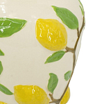 Ваза с крышкой кремового цвета и объемным рисунком лимонов и листьев Lemon Delight варинант исполнения - 3 | Loft Concept в Брянске