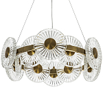 Люстра с круглыми рельефными плафонами Glass Peonies Brass Chandelier варинант исполнения - 1 | Loft Concept в Брянске