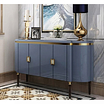 Дизайнерский комод синий глянцевый с золотыми ручками на 4-х дверцах Martin варинант исполнения - 1 | Loft Concept в Брянске