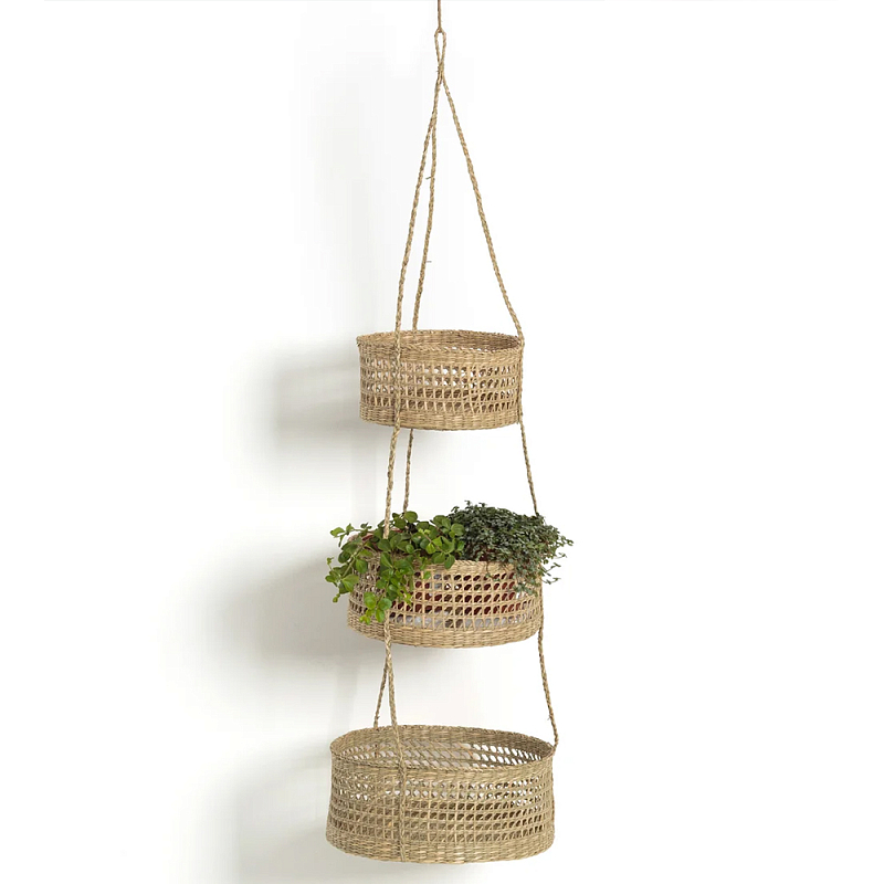 Подвесные плетеные корзины для цветов Musa Wicker Baskets Бежевый Подвесные плетеные корзины для цветов Musa Wicker Baskets Бежевый в Брянске | Loft Concept