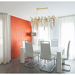 Люстра линейная золотого цвета с декоративными ветвями и длинными стеклянными подвесками в форме сосулек Droplet Chandelier варинант исполнения - 10 | Loft Concept в Брянске