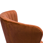 Барный стул со спинкой на 4-х деревянных ножках Оранжевый Велюр Ava Charm варинант исполнения - 2 | Loft Concept в Брянске