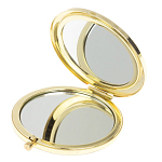 Зеркало карманное складное круглое из натурального камня Лазурит в подарочной упаковке Gold Stone Mirrors варинант исполнения - 3 | Loft Concept в Брянске