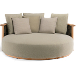 Дизайнерский уличный диван из массива дерева с плетеной спинкой PALINFRASCA Sofa варинант исполнения - 11 | Loft Concept в Брянске