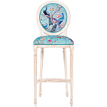 Барный стул из массива бука с изображением птиц и цветов Turquoise Beige Chinoiserie Garden Chair варинант исполнения - 1 | Loft Concept в Брянске