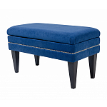 Мягкая банкетка на черных ножках с зоной для хранения Casket Blue варинант исполнения - 2 | Loft Concept в Брянске