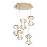 Люстра светодиодная с стеклянными волнообразными плафонами Amphora of Light варинант исполнения - 1 | Loft Concept в Брянске