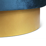 Пуф синий велюр на золотом металлическом основании Golden Belt варинант исполнения - 3 | Loft Concept в Брянске