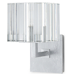 Бра серебряное с фактурным прозрачным абажуром Optical Crystal варинант исполнения - 3 | Loft Concept в Брянске