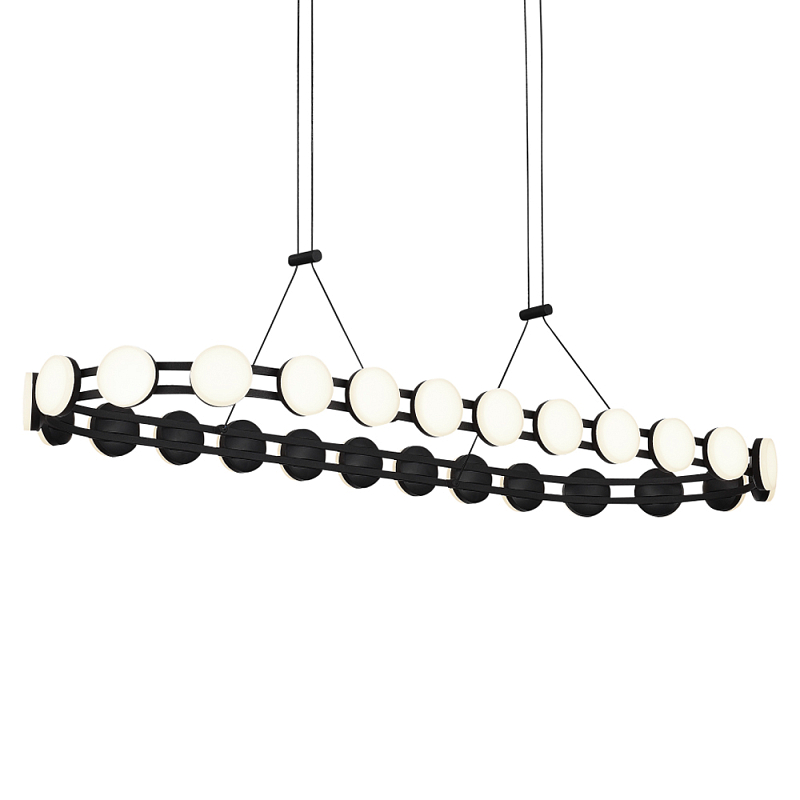 Люстра овальная с круглыми светодиодными источниками света Maxine Light Золотой Черный Белый в Брянске | Loft Concept 
