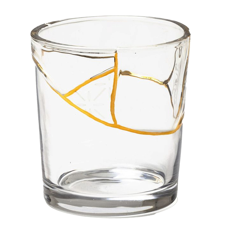 Стакан Seletti Kintsugi Прозрачное Стекло Золотой Стакан Seletti Kintsugi Прозрачное Стекло Золотой в Брянске | Loft Concept