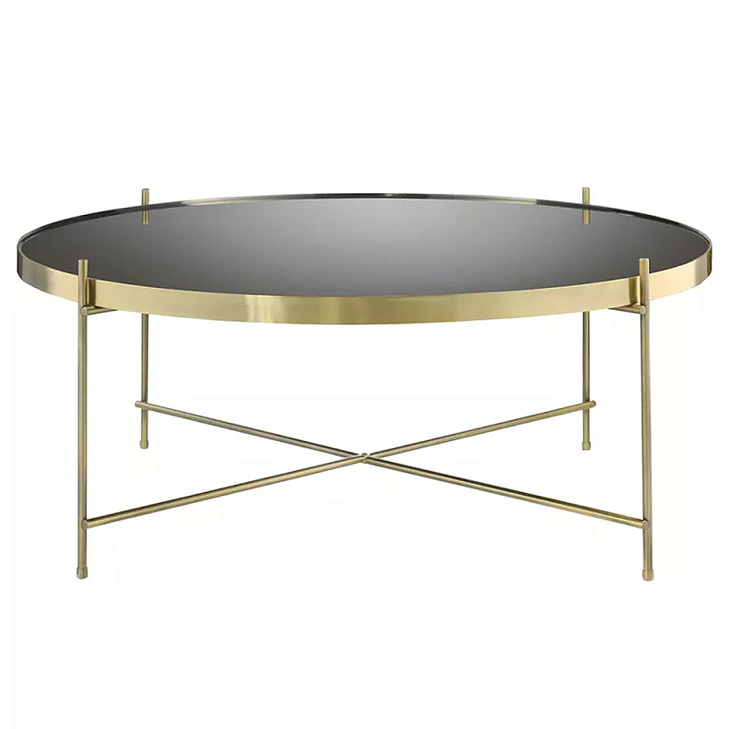 Кофейный столик с круглой зеркальной столешницей Round Mirror Table Коричневый Латунь Кофейный столик с круглой зеркальной столешницей Round Mirror Table Коричневый Латунь в Брянске | Loft Concept