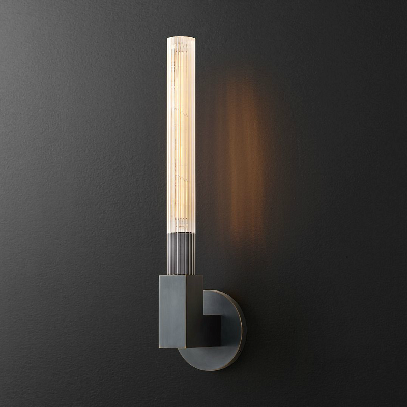 Бра RH CANNELLE wall lamp SINGLE Sconces Black Черный Прозрачное Стекло Бра RH CANNELLE wall lamp SINGLE Sconces Black Черный Прозрачное Стекло в Брянске | Loft Concept