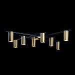 Потолочный светильник с 8-ю цилиндрическими плафонами цвета латунь TRIBES CHANDELIER варинант исполнения - 3 | Loft Concept в Брянске