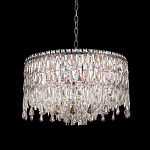 Люстра круглая с хрустальными подвесками на серебряном каркасе Roul Crystal Light варинант исполнения - 2 | Loft Concept в Брянске