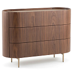 Комод округлой формы с тремя ящиками Walnut and Leather варинант исполнения - 2 | Loft Concept в Брянске