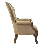 Кресло с мягкой обивкой из светло-коричневого велюра на 4-х деревянных ножках Evelyn Classical Armchair варинант исполнения - 1 | Loft Concept в Брянске