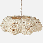 Круглая люстра волнистой формы с декором из круглых деревянных бусин White Wooden Beads Chandelier L варинант исполнения - 1 | Loft Concept в Брянске