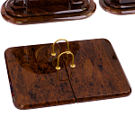 Настольный письменный набор с часами из природного камня обсидиана  Contract Extended варинант исполнения - 2 | Loft Concept в Брянске