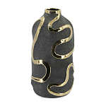 Ваза с золотыми акцентными полосами на черном матовом фоне Accent Tape варинант исполнения - 3 | Loft Concept в Брянске