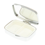 Таблетница карманная прямоугольная с 2-мя отделениями с зеркалом и накладкой из натурального камня Жадеит Silver Stone Pillboxes варинант исполнения - 3 | Loft Concept в Брянске