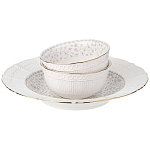 Обеденный сервиз белого цвета из фарфора на 6 персон 23 предмета Floral Charm варинант исполнения - 6 | Loft Concept в Брянске