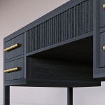 Большой Рабочий стол Primo с 5 выдвижными ящиками Черный дуб варинант исполнения - 5 | Loft Concept в Брянске