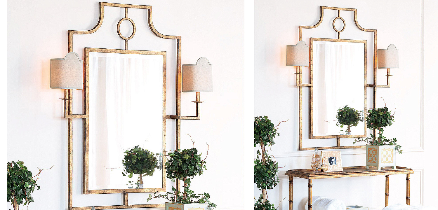 Зеркало с бра Mirror with Sconces Dairile Gold Зеркало с бра Mirror with Sconces Dairile Gold - Loft-Concept в Брянске