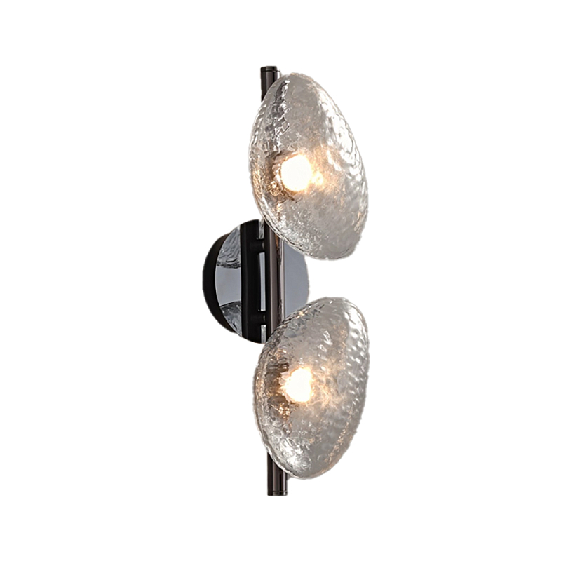 Бра LINDIS FROST LONG WALL 2 лампы Прозрачное стекло Прозрачный (Transparent) Черный в Брянске | Loft Concept 