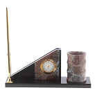 Настольный письменный набор из яшмы с часами Manager Organizer варинант исполнения - 1 | Loft Concept в Брянске