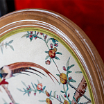 Стул из массива бука бежевый с изображением птиц и цветов Beige Green Chinoiserie Peach Garden Chair варинант исполнения - 3 | Loft Concept в Брянске