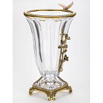 Ваза из прозрачного стекла с бронзовой вставкой в виде цветущей ветви Eden Garden porcelain and bronze варинант исполнения - 2 | Loft Concept в Брянске