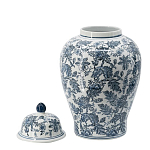 Ваза с крышкой и бело-синим цветочным узором Blue & White Ornament  варинант исполнения - 1 | Loft Concept в Брянске