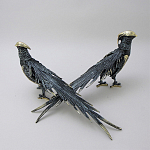 Статуэтка бронзовая пара Фазаны синие Bronze Birds варинант исполнения - 3 | Loft Concept в Брянске