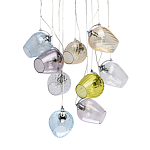 Люстра каскадная с 9-ю разноцветными стеклянными плафонами Kaleido варинант исполнения - 1 | Loft Concept в Брянске