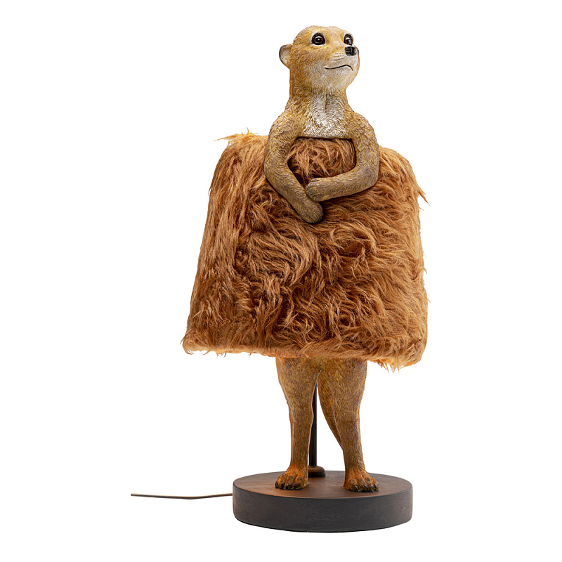 Настольная лампа Цурикат плафон из меха Бежевый Охра в Брянске | Loft Concept 