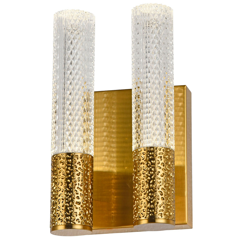 Бра с двумя плафонами латунь Dew Drops Tube Duo Brass Wall Lamp Прозрачный Латунь Бра с двумя плафонами латунь Dew Drops Tube Duo Brass Wall Lamp Прозрачный Латунь в Брянске | Loft Concept