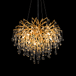 Люстра подвесная с прозрачными стеклянными подвесками в форме капель Диаметр 60 см Droplet Chandelier варинант исполнения - 9 | Loft Concept в Брянске