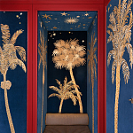 Обои с вышивкой ручной работы Deco Palms Original colourway on velvet варинант исполнения - 1 | Loft Concept в Брянске