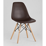 Пластиковый стул на ножках из массива бука Eames Brown варинант исполнения - 1 | Loft Concept в Брянске