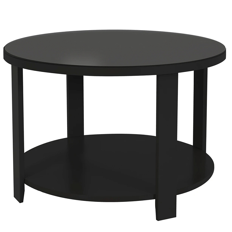 Круглый журнальный стол Jazz Black Черный Прозрачное Стекло в Брянске | Loft Concept 