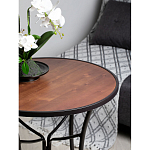 Столик приставной с круглой столешницей на металлическом черном основании Scenical Table варинант исполнения - 3 | Loft Concept в Брянске