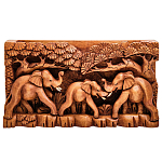 Панно из дерева слоны Panel With Animals варинант исполнения - 1 | Loft Concept в Брянске