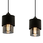 Подвесной светильник с 2-мя плафонами из дымчатого стекла Volta Flos Duo Hanging Lamp варинант исполнения - 2 | Loft Concept в Брянске