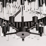 Люстра круглая из матового черного металла с подвесками из прозрачных стеклянных трубок Noir Tubes варинант исполнения - 10 | Loft Concept в Брянске