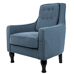Кресло с мягкой обивкой из льна на 4-х ножках из массива березы Scarlett Armchair blue варинант исполнения - 2 | Loft Concept в Брянске