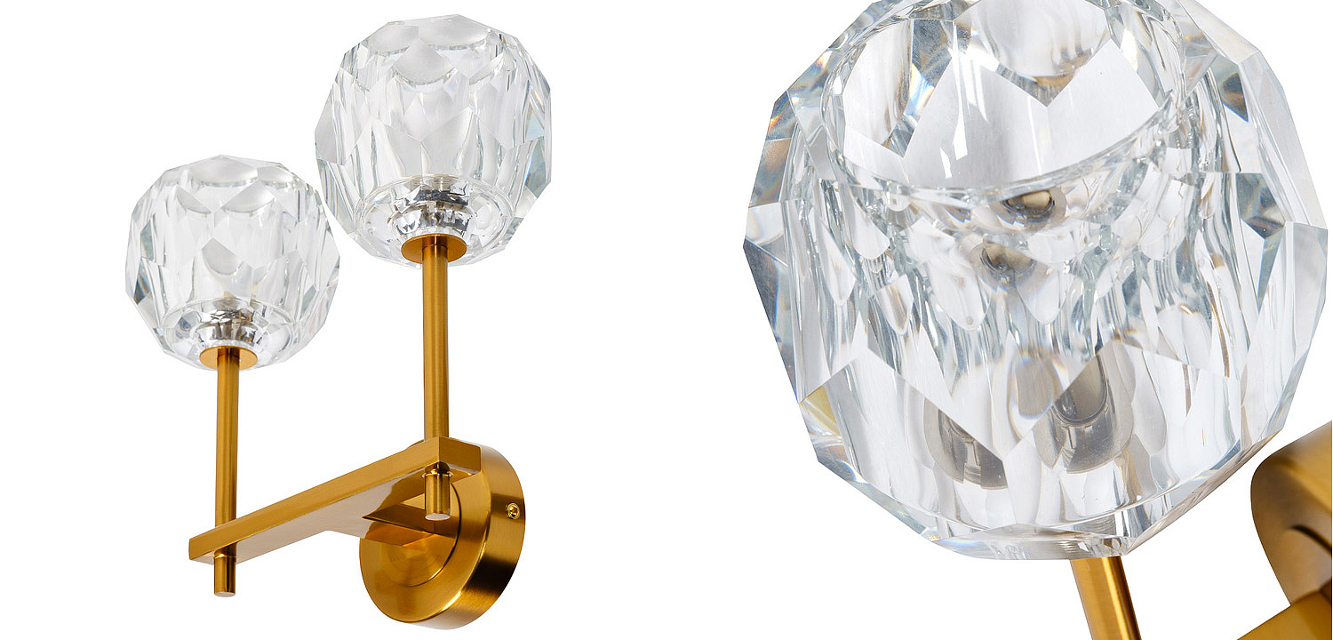 Бра RH Boule de Cristal Double Wall Lamp Gold Бра RH Boule de Cristal Double Wall Lamp Gold - Loft-Concept в Брянске