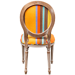 Стул бежевый в разноцветную полоску из натурального бука с изображением птиц и цветов Blooming Birds Colorful Stripes Chair варинант исполнения - 3 | Loft Concept в Брянске